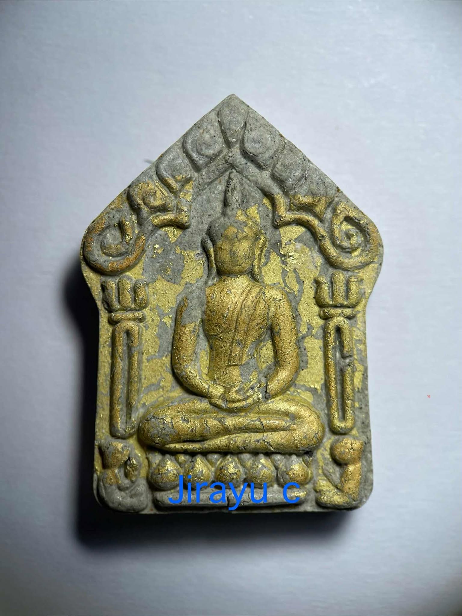 ขุนแผนผงพราย เสาร์๕ พิมพ์ใหญ่  ปิดทอง 1โค็ด ฝังตะกรุดคู่ องค์ที่1